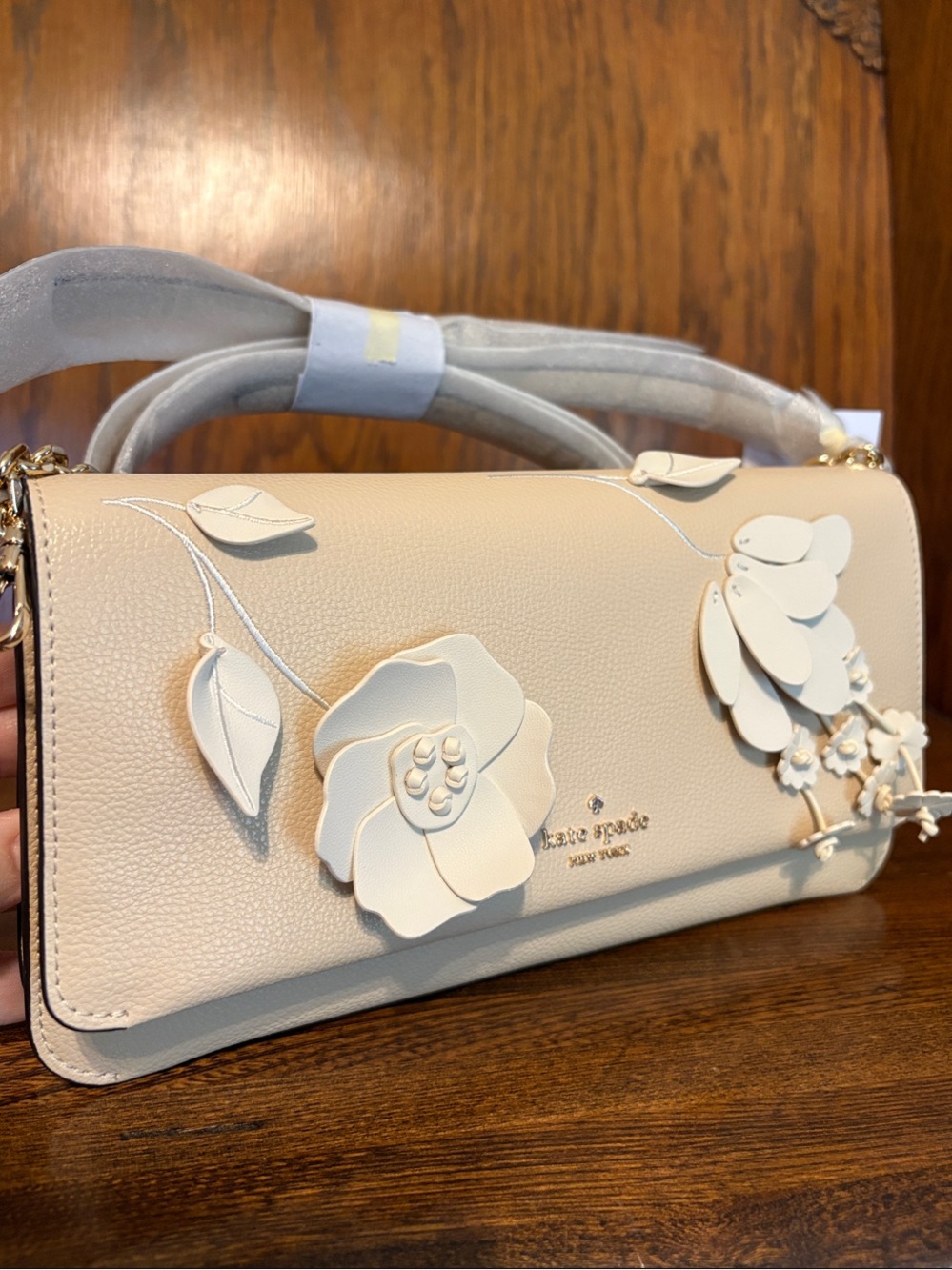 NWT-Kate Spade-SET-Ivy Floral Crossbody & Keyring Card Holder-Milk Glass-$558 - Picture 3 of 15
